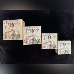 Set of 4 Angel Nesting Boxes – Vintage Style Christmas Décor
